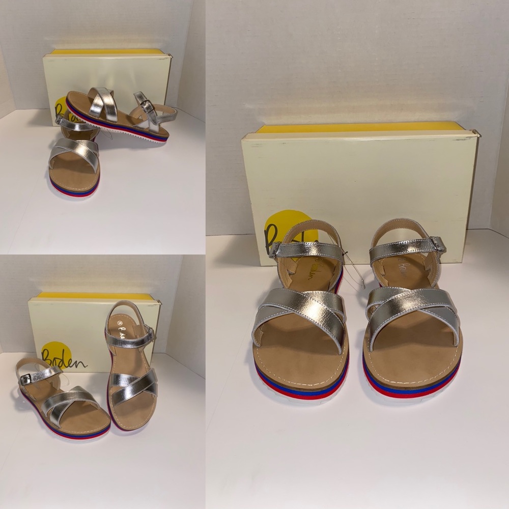 NWT Boden Silver Sandals New